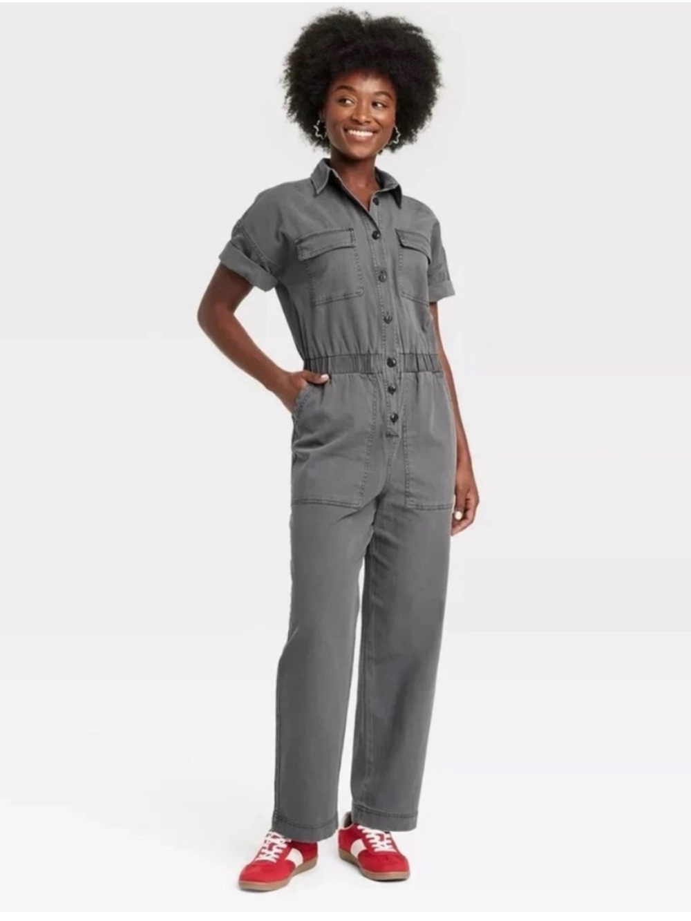 Universal thread gray utility jumpsuit